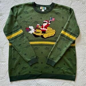 Santa On A Tank Holiday Sweater Size 2XL